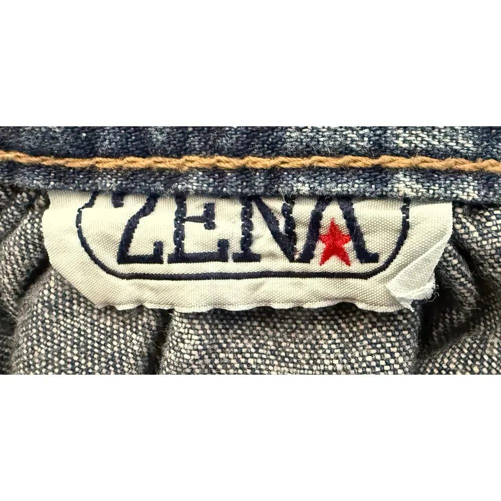 Vintage Women's Zena Blue Acid Wash Pleated A Line Mini Skirt 80s 90s Western XS